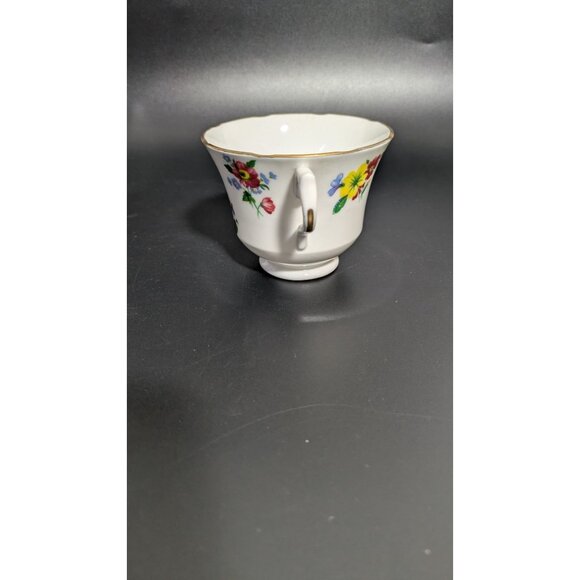 Vale Vintage Bone China Tea Cup England Floral Gold Trim Footed English China - Picture 7 of 9
